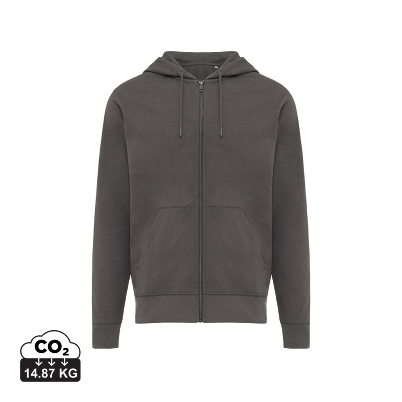 Unisex mikina na zip s kapucí Iqoniq Abisko, antracitová, velikost XXL