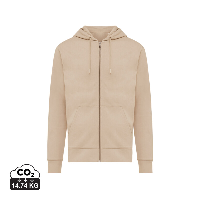 Unisex mikina na zip s kapucí Iqoniq Abisko, béžová, velikost S