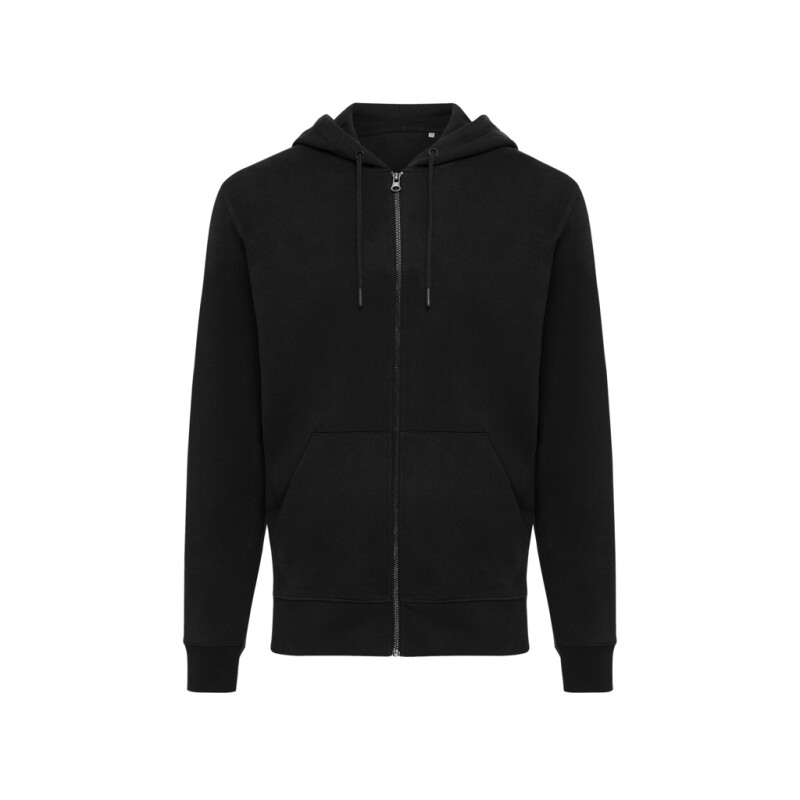 Unisex mikina na zip s kapucí Iqoniq Abisko, černá, velikost XXS
