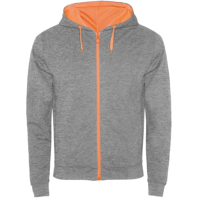 Unisex mikina ROLY FUJI, šedá melanž/oranžová, XL