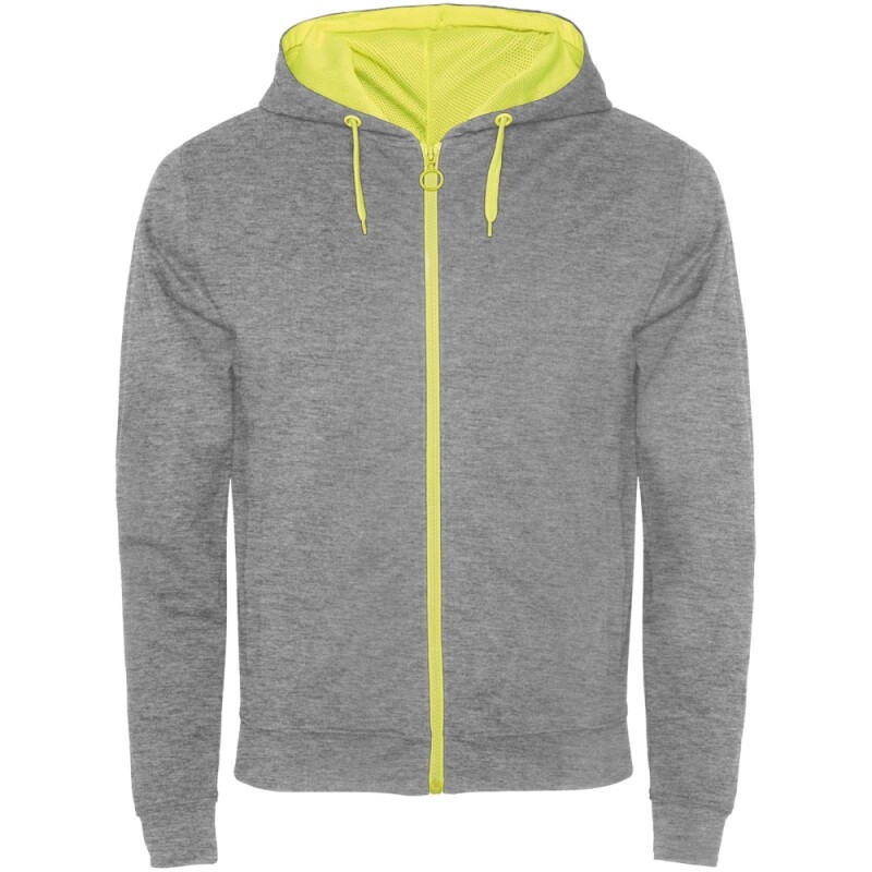 Unisex mikina Roly Fuji, velikost L, šedá/žlutá
