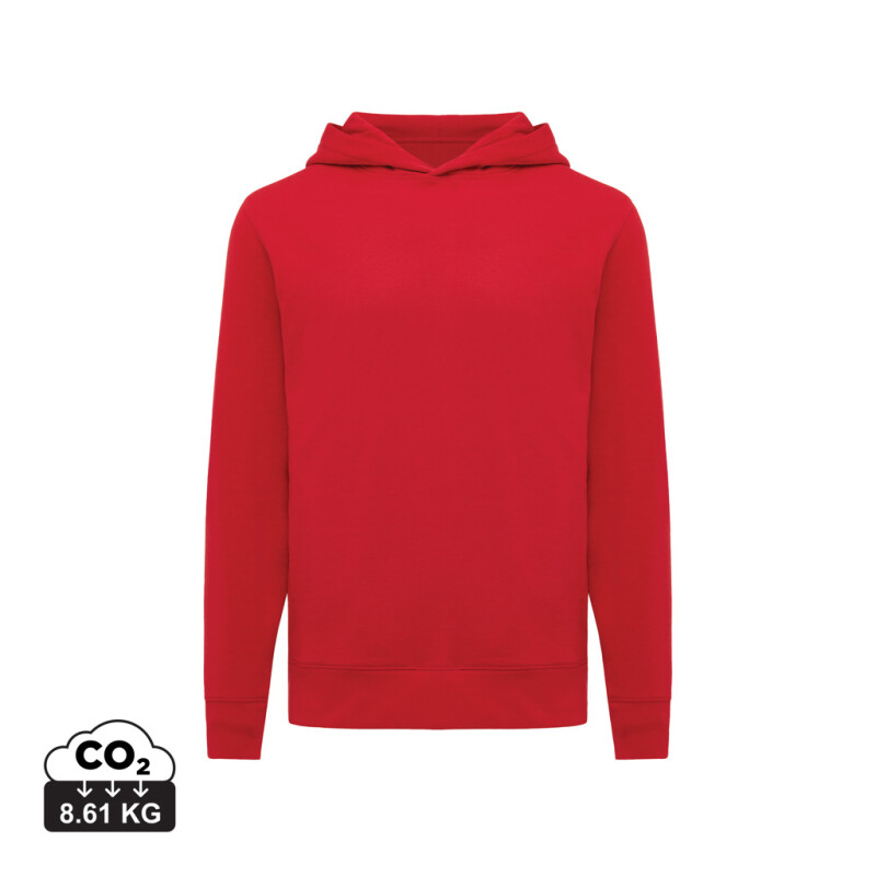 Unisex mikina s kapucí a bočními kapsami Iqoniq Yengo, červená, velikost 3XL