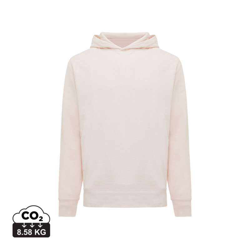 Unisex mikina s kapucí a bočními kapsami Iqoniq Yengo, jemná růžová, velikost 3XL