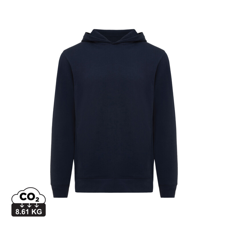 Unisex mikina s kapucí a bočními kapsami Iqoniq Yengo, námořní modrá, velikost XXS