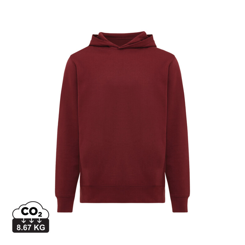 Unisex mikina s kapucí a bočními kapsami Iqoniq Yengo, vínově červená, velikost 3XL