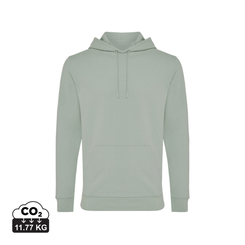 Unisex mikina s kapucí Iqoniq Jasper, jemná zelená, velikost XXS