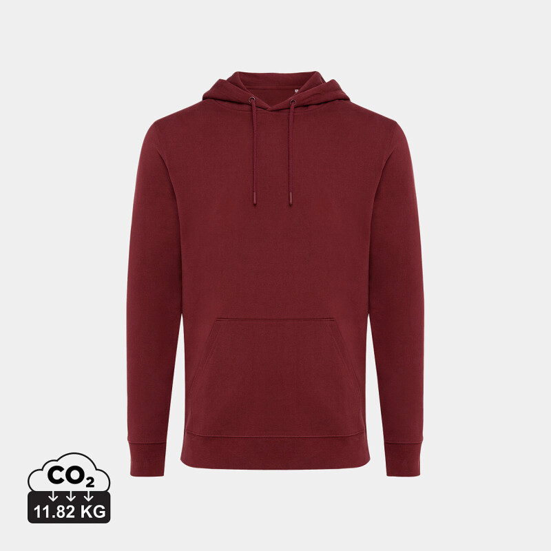 Unisex mikina s kapucí IQONIQ Jasper, velikost XXS, vínově červená