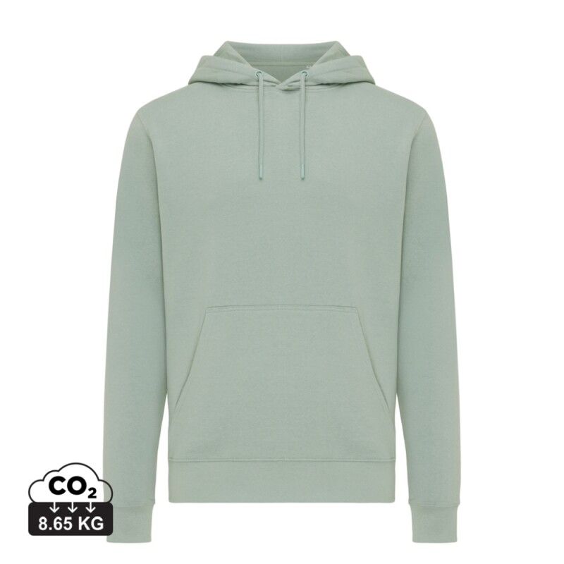 Unisex mikina s kapucí Iqoniq Rila, velikost L, jemná zelená