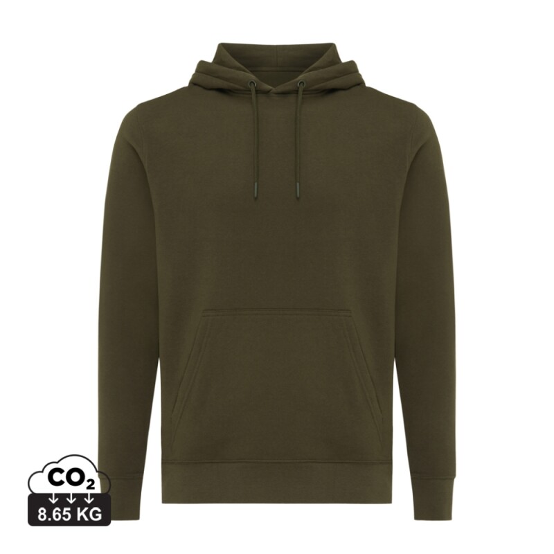 Unisex mikina s kapucí Iqoniq Rila, velikost M, khaki