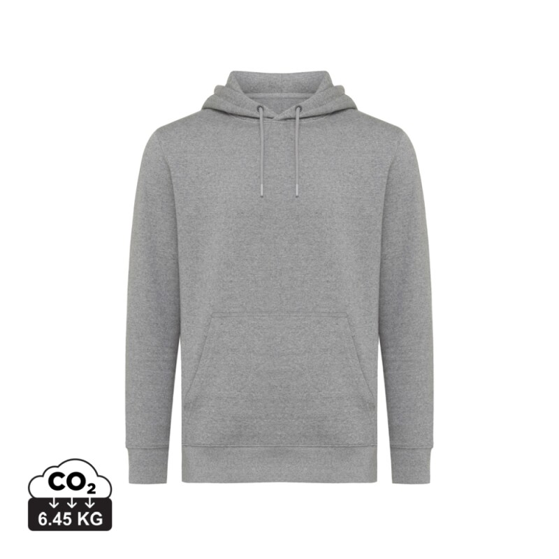 Unisex mikina s kapucí Iqoniq Rila, velikost M, světle šedý melír