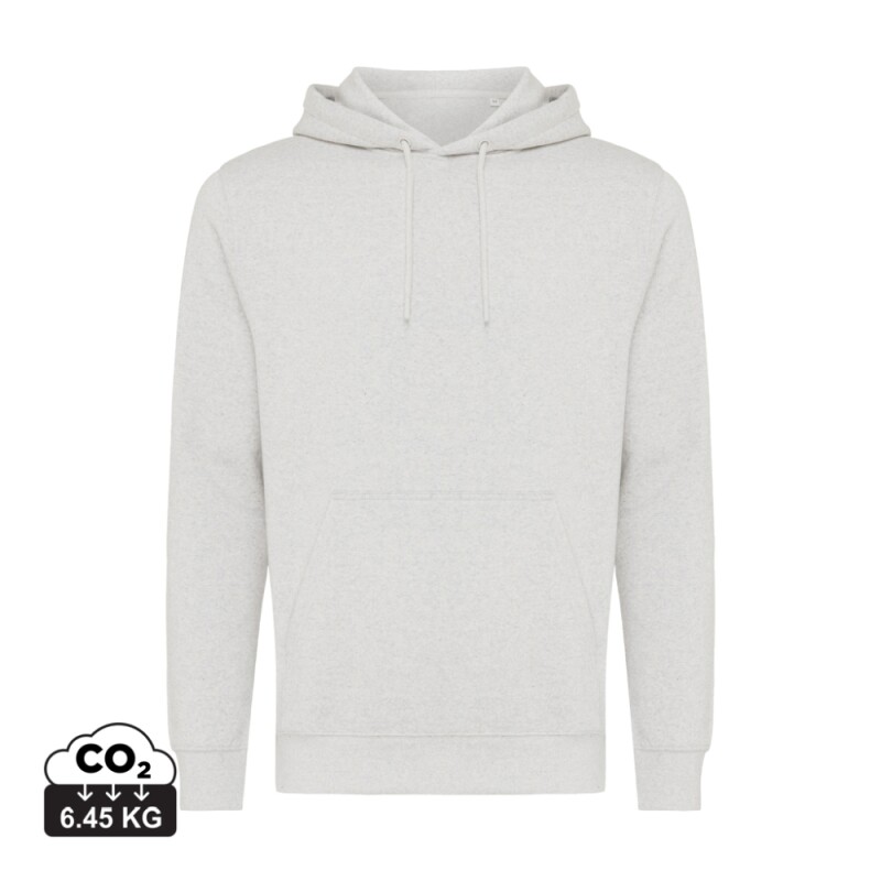 Unisex mikina s kapucí Iqoniq Rila, velikost S, světlá šedá
