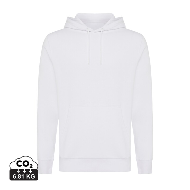 Unisex mikina s kapucí Iqoniq Rila, velikost XL, bílá