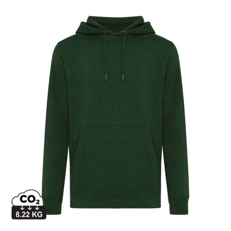 Unisex mikina s kapucí Iqoniq Rila, velikost XL, tmavá zelená