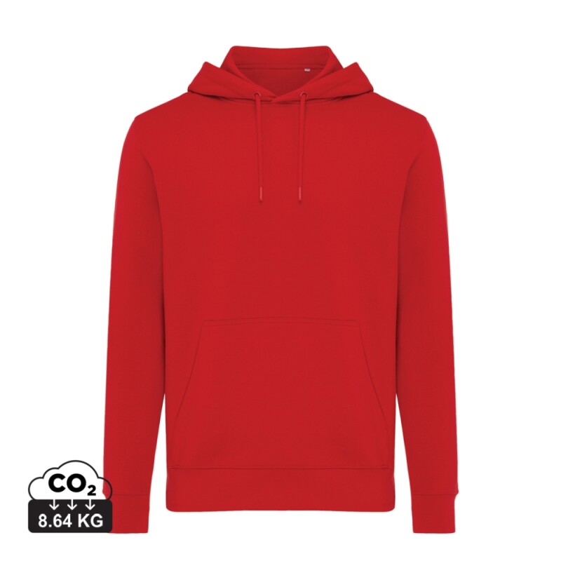 Unisex mikina s kapucí Iqoniq Rila, velikost XS, červená