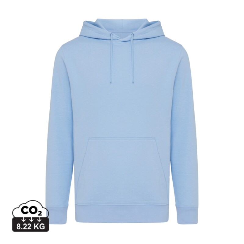Unisex mikina s kapucí Iqoniq Rila, velikost XXL, světlá modrá