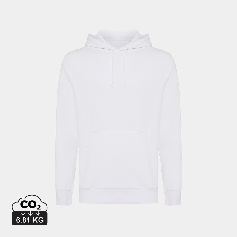 Unisex mikina s kapucí IQONIQ Rila, velikost XXS, bílá