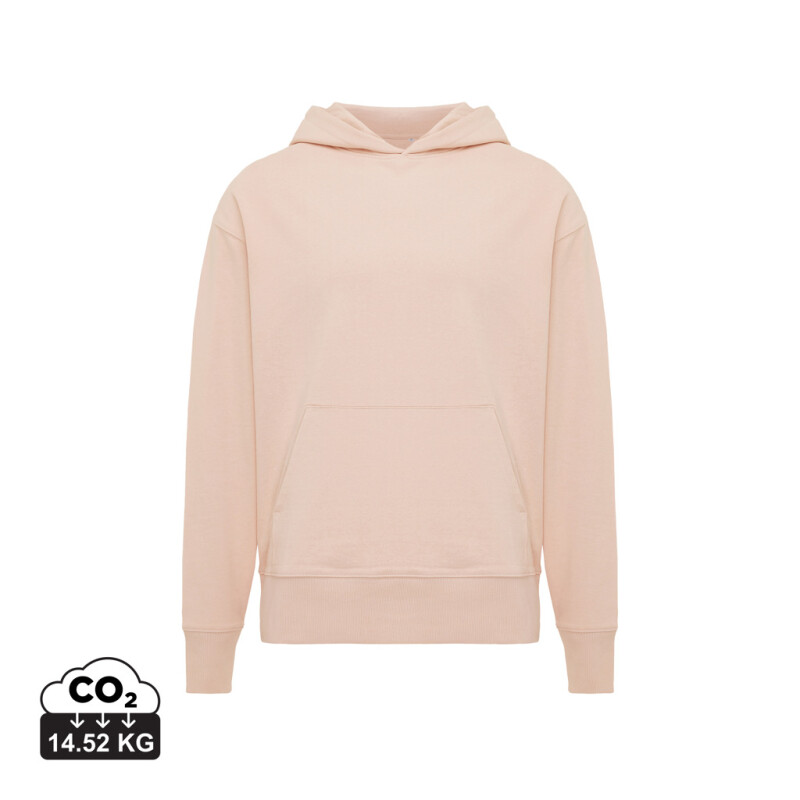 Unisex mikina s kapucí Iqoniq Yoho relaxed fit, světlá růžová, velikost XXS