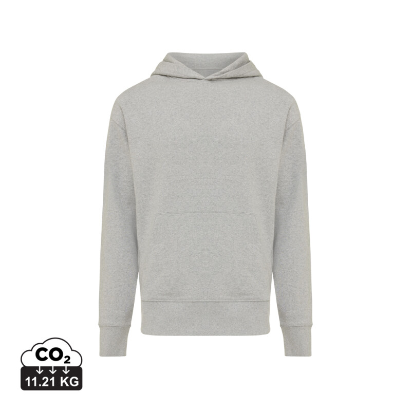 Unisex mikina s kapucí Iqoniq Yoho relaxed fit, světle šedá, velikost 3XL