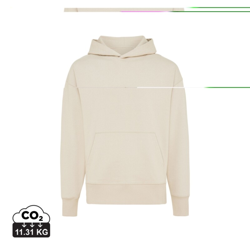Unisex mikina s kapucí Iqoniq Yoho relaxed fit, velikost 3XL, krémová bílá
