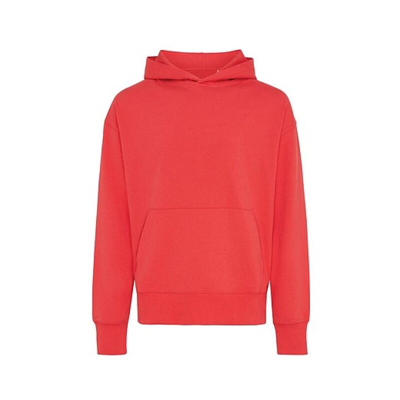 Unisex mikina s kapucí Iqoniq Yoho z recyklované bavlny, červená, M