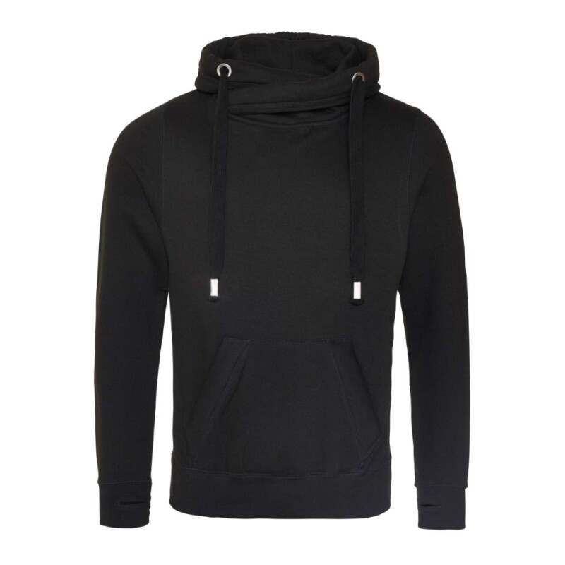 Unisex mikina s kapucí CROSS NECK HOODIE, černá, velikost L