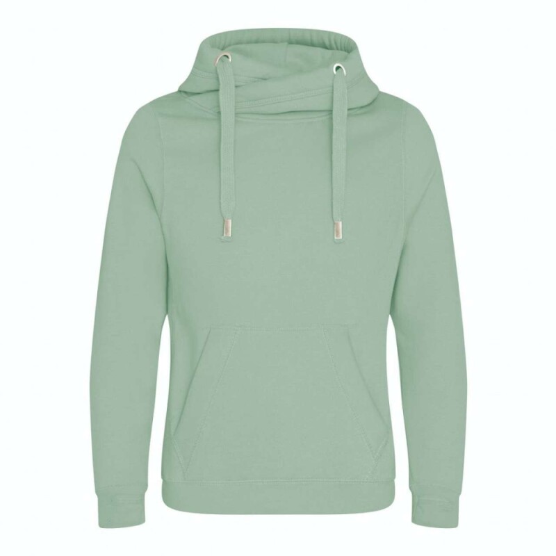 Unisex mikina s kapucí CROSS NECK HOODIE, jemně zelená, velikost XS