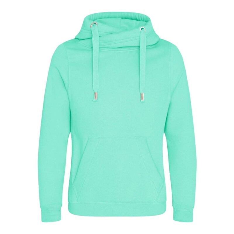 Unisex mikina s kapucí CROSS NECK HOODIE, mátová, velikost S