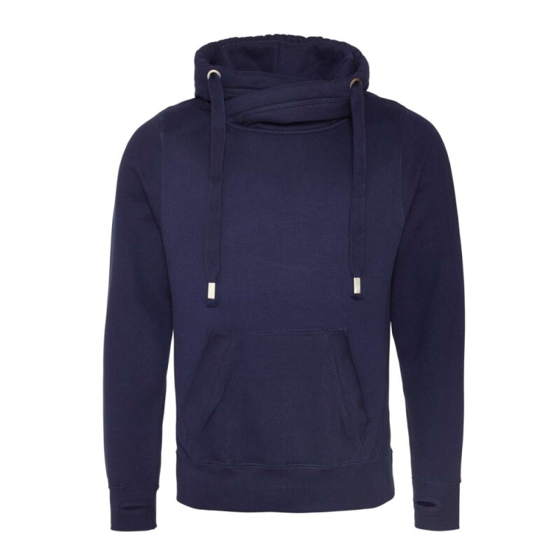Unisex mikina s kapucí CROSS NECK HOODIE, námořní modrá, velikost L