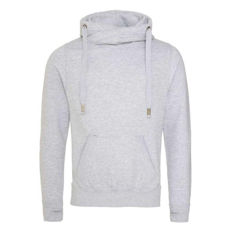 Unisex mikina s kapucí CROSS NECK HOODIE, světle šedý melír, velikost XL