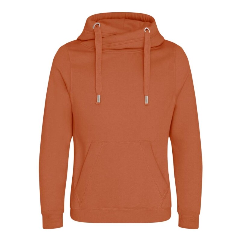 Unisex mikina s kapucí CROSS NECK HOODIE, tmavě oranžová, velikost L