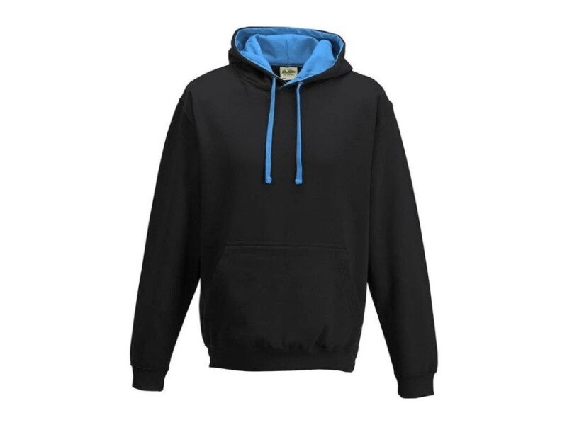 Unisex mikina s kapucí VARSITY HOODIE, černá/modrá, velikost M