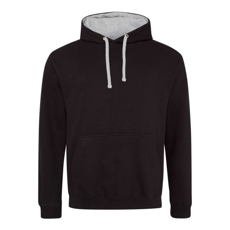 Unisex mikina s kapucí VARSITY HOODIE, černá/světle šedý melír, velikost 5XL