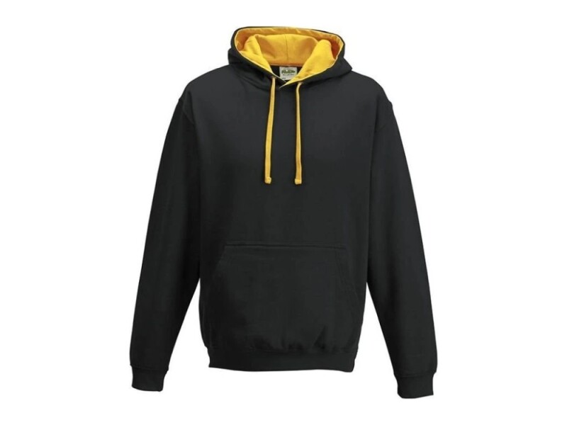 Unisex mikina s kapucí VARSITY HOODIE, černá/tmavě žlutá, velikost XL