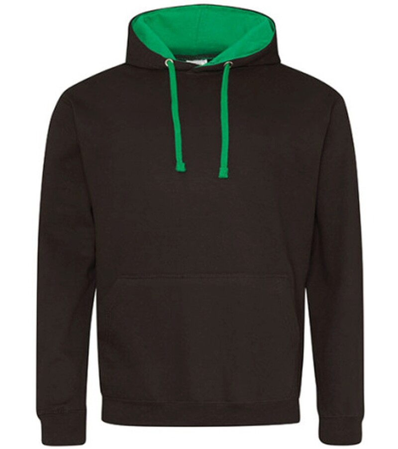 Unisex mikina s kapucí VARSITY HOODIE, černá/zelená, velikost XXL