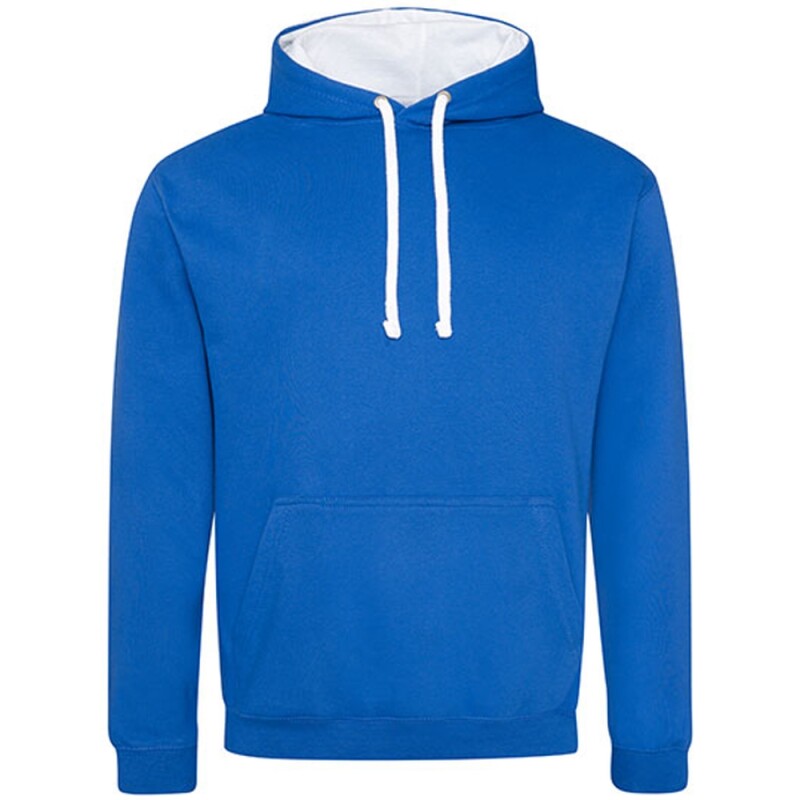 Unisex mikina s kapucí VARSITY HOODIE, jemně modrá/bílá, velikost M