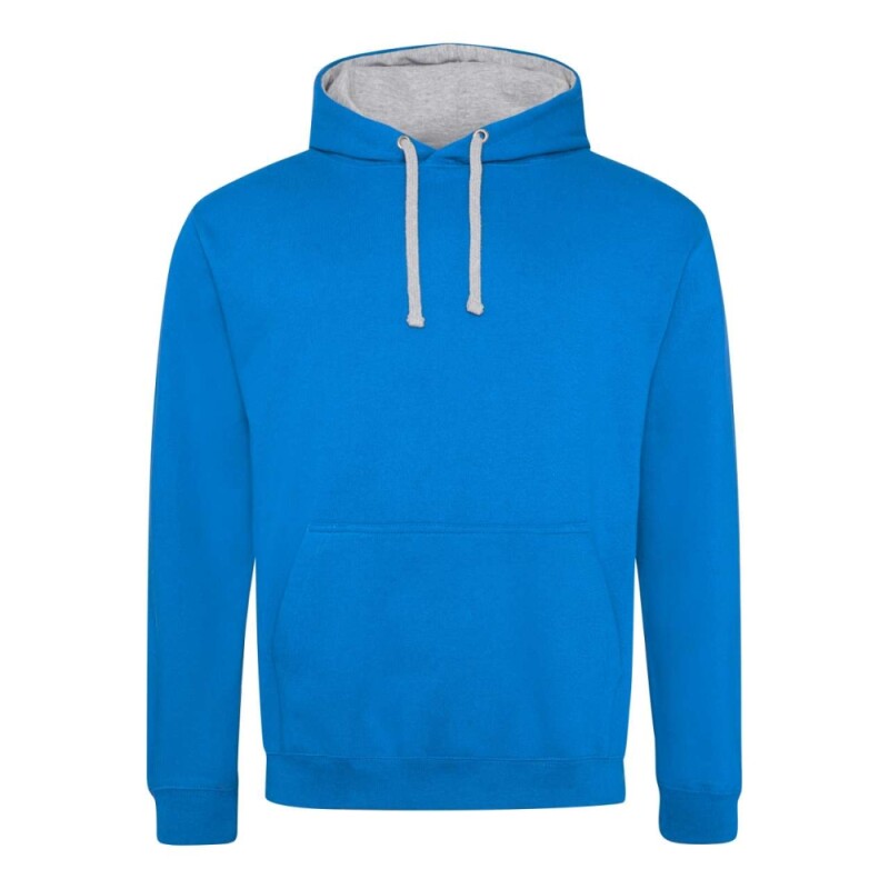Unisex mikina s kapucí VARSITY HOODIE, modrá/světle šedý melír, velikost S