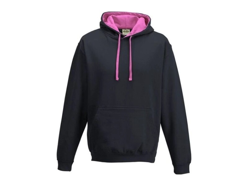 Unisex mikina s kapucí VARSITY HOODIE, námořní modrá/růžová, velikost L