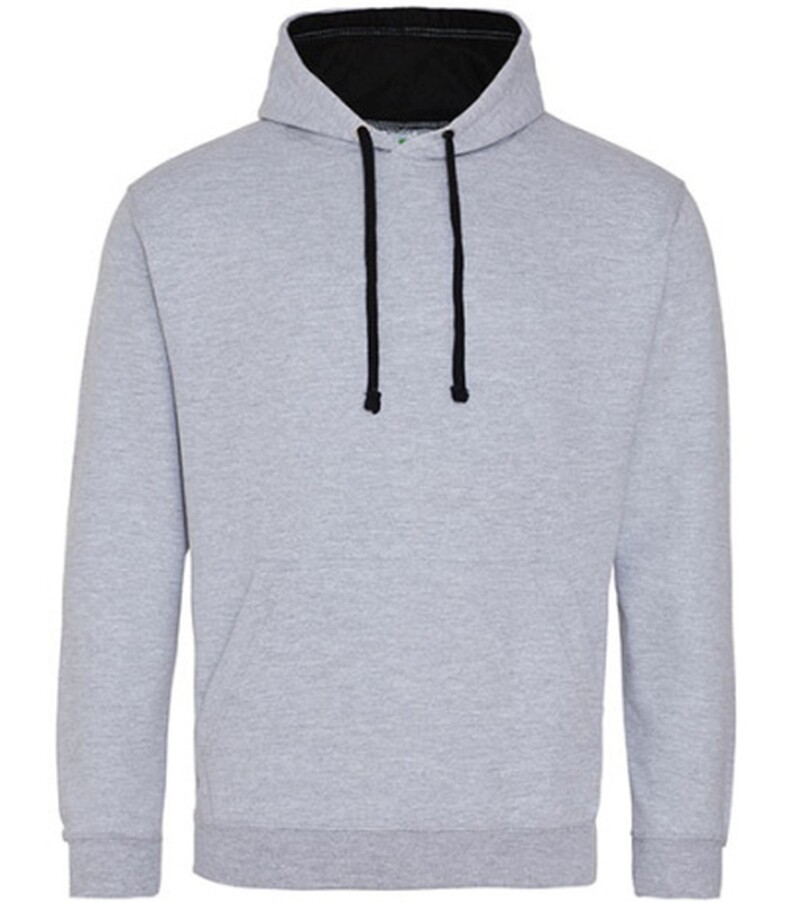 Unisex mikina s kapucí VARSITY HOODIE, světle šedý melír/tmavě námořní, velikost 5XL