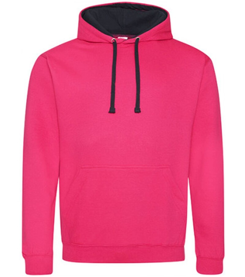 Unisex mikina s kapucí VARSITY HOODIE, tmavě růžová/tmavě námořní modrá, velikost XS