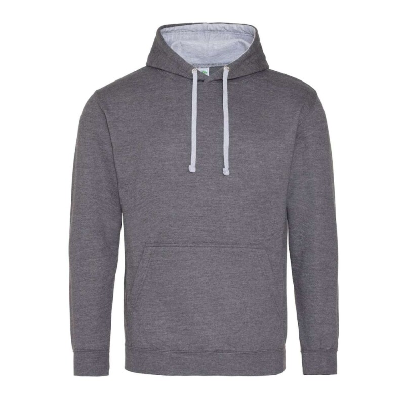 Unisex mikina s kapucí VARSITY HOODIE, tmavě šedý melír/světle šedý melír, velikost L