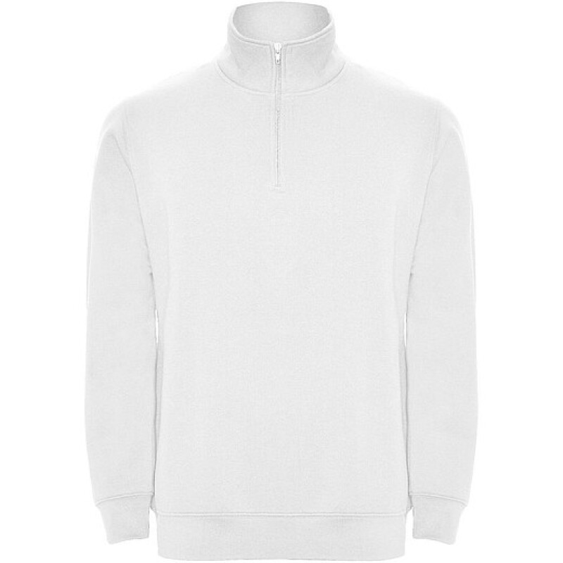 Unisex mikina se čtvrtkovým zipem, ROLY ANETO, bílá, vel. 2XL