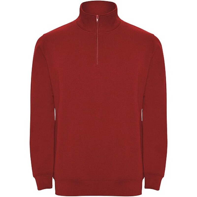 Unisex mikina se čtvrtkovým zipem, ROLY ANETO, červená, vel. XL
