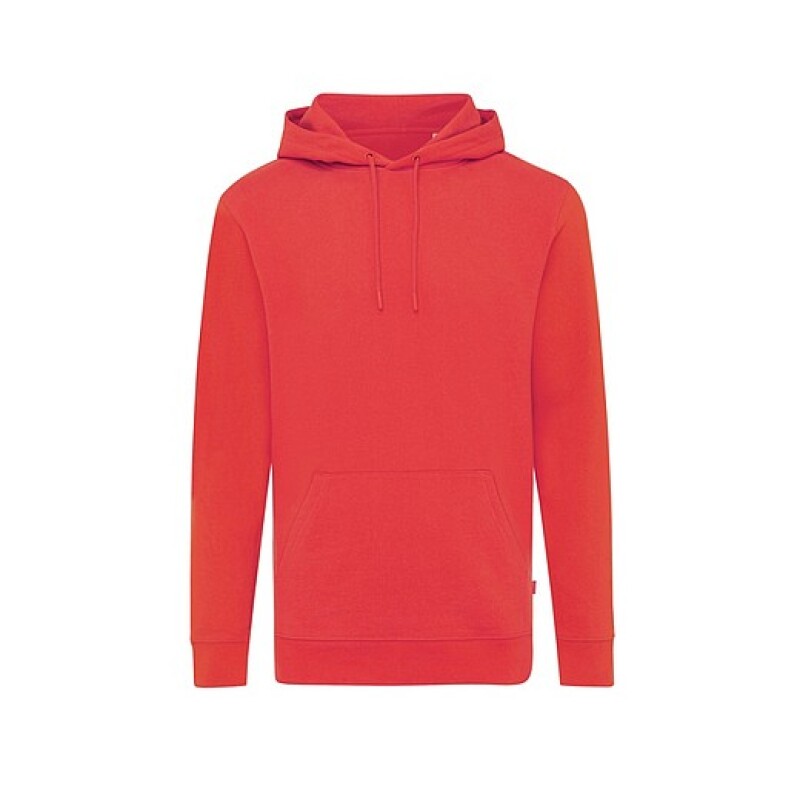 Unisex recyklovaná mikina Iqoniq s kapucí, červená, XS