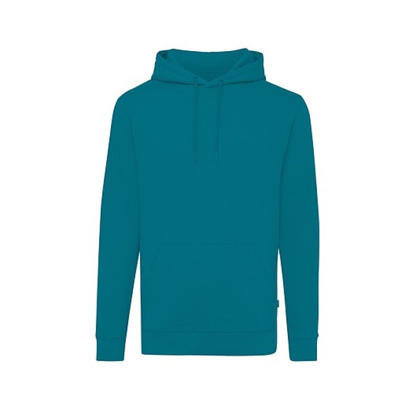 Unisex recyklovaná mikina Iqoniq s kapucí, modrozelená, XL