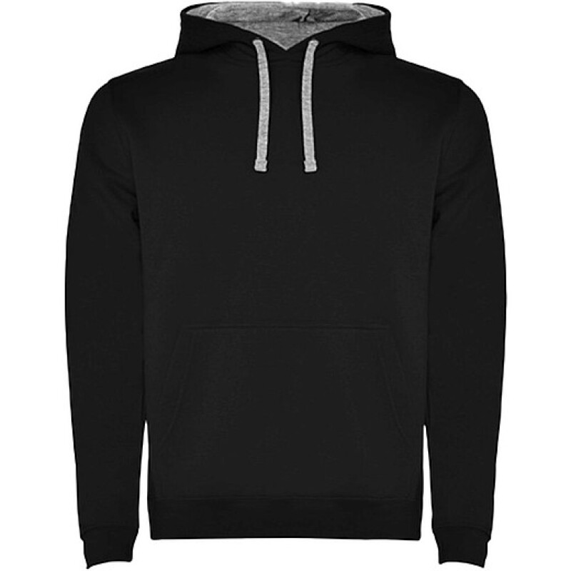 Pánská mikina s kapucí ROLY URBAN, černá s šedými doplňky, 3XL