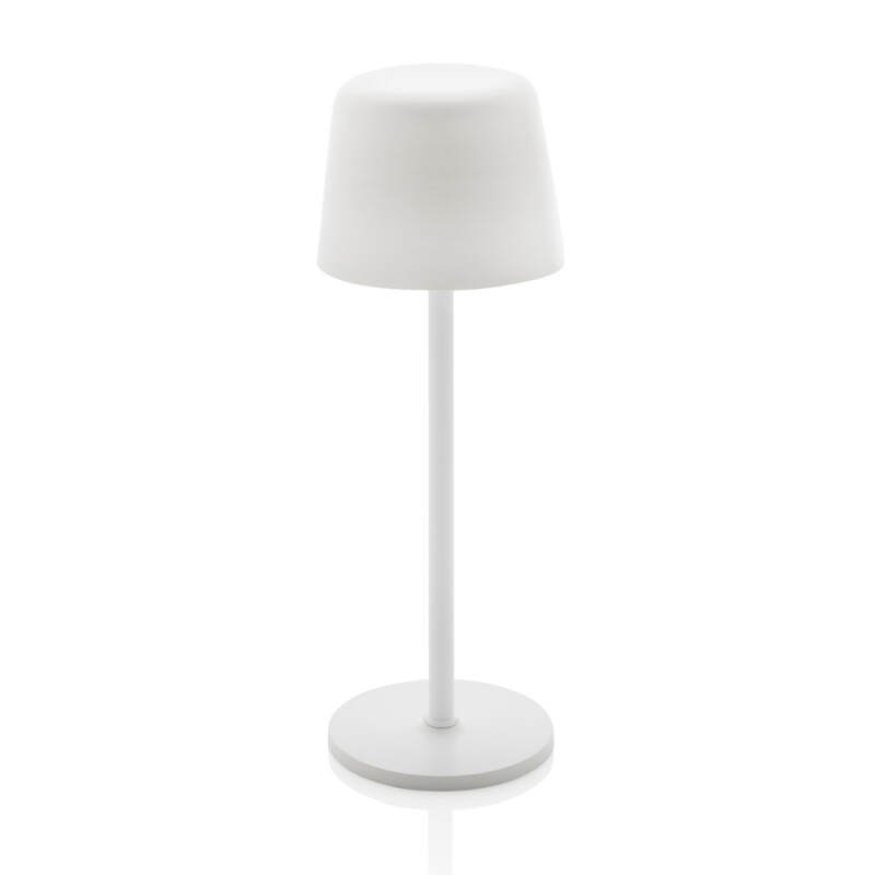 USB dobíjecí stolní lampa z RCS recyklovaného plastu, bílá