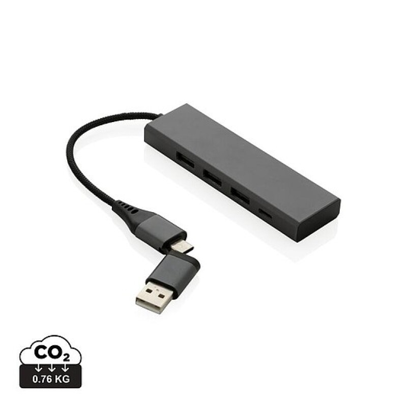 USB hub z recyklovaného hliníku