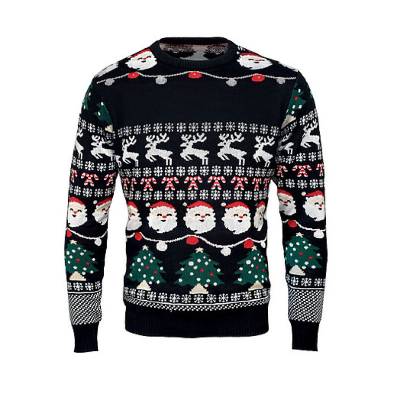 Vánoční svetr s LED, L/XL, černá