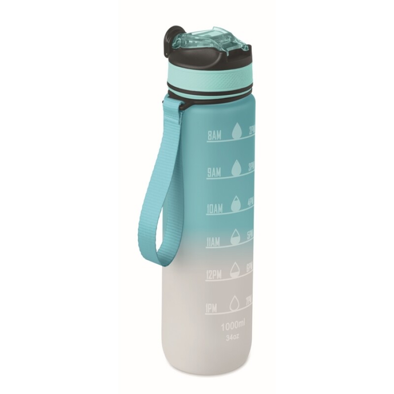 VAYANA Sportovní láhev na pití z recyklovaného plastu, 1000 ml, světle modrá/bílá