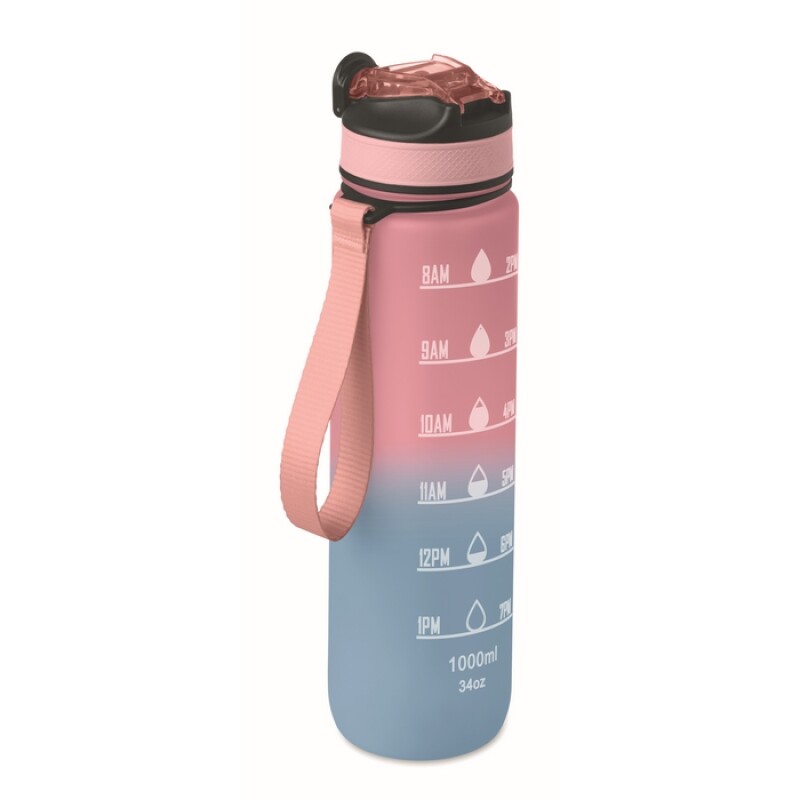 VAYANA Sportovní láhev na pití z recyklovaného plastu, 1000 ml, jemně růžová/jemně modrá
